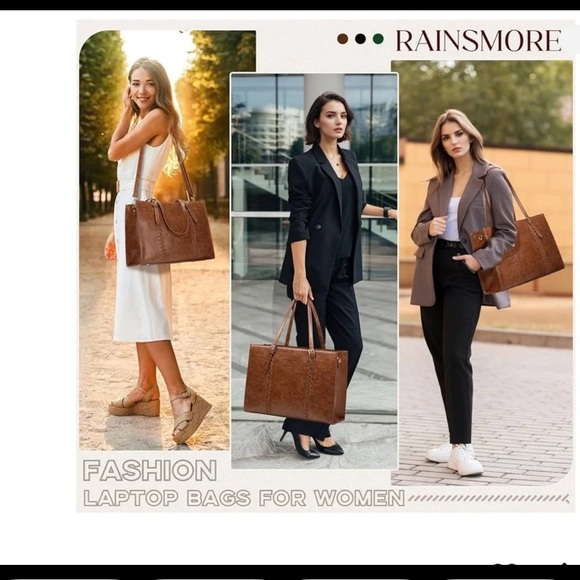 Brown Laptop Tote Bag - Picture 2 of 7